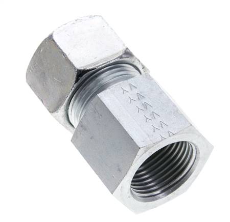 20S y M27x2 Racor de corte recto de acero galvanizado con rosca hembra 400 bar ISO 8434-1