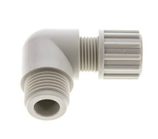 Racor de compresión codo 10x8mm & G1/4'' PVDF con rosca macho 10 bar