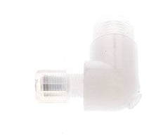 Accesorio de corte acodado de PFA de 6x4 mm y G3/8'' con roscas macho 10 bar