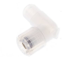 Accesorio de corte acodado de PFA 8x6 mm y G1/4'' con roscas macho 10 bar