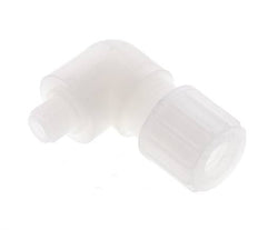 10x8mm & G1/8'' Racor de compresión codo PVDF con rosca macho 10 bar