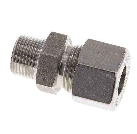 Racor de corte recto de acero inoxidable 12L y R3/8'' con rosca macho 630 bar ISO 8434-1