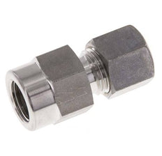 Racor de compresión recto de acero inoxidable de 8L y G1/4'' con rosca hembra para manómetros de 315 bar ISO 8434-1