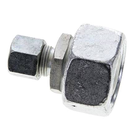 10S y 25S Accesorio de corte recto de acero galvanizado con rótula 400 bar Junta tórica de NBR Cono de sellado ISO 8434-1