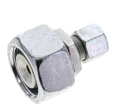 10S y 25S Accesorio de corte recto de acero galvanizado con rótula 400 bar Junta tórica de NBR Cono de sellado ISO 8434-1