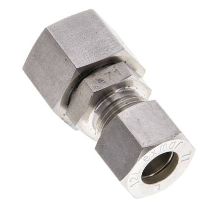 Accesorio de compresión recto de acero inoxidable de 12L y 15L con rótula de 315 bar Cono de sellado con junta tórica de FKM ISO 8434-1