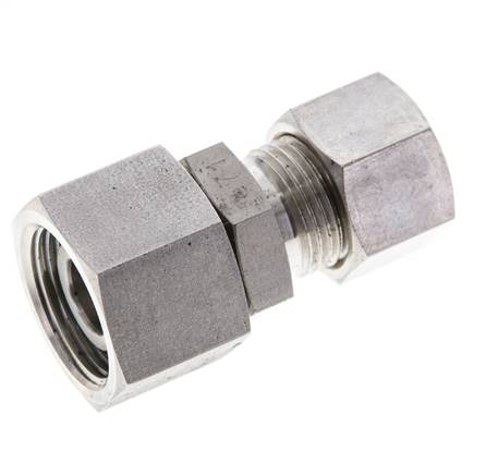 Accesorio de compresión recto de acero inoxidable de 12L y 15L con rótula de 315 bar Cono de sellado con junta tórica de FKM ISO 8434-1