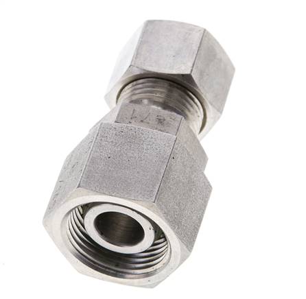 Accesorio de compresión recto de acero inoxidable de 12L y 15L con rótula de 315 bar Cono de sellado con junta tórica de FKM ISO 8434-1