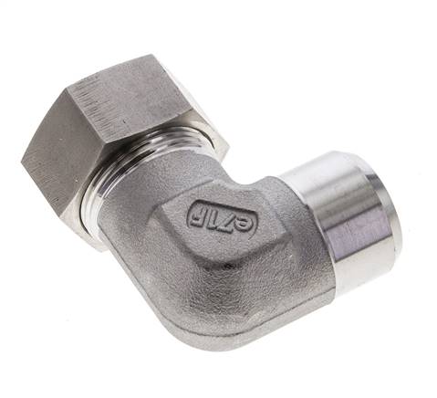 Accesorio de corte en codo de acero inoxidable de 28L y 32mm con extremo para soldar 160 bar ISO 8434-1