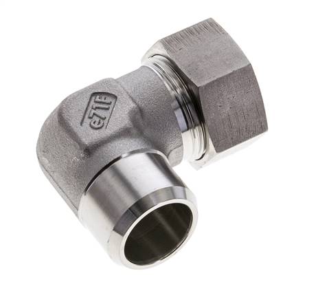 Accesorio de corte en codo de acero inoxidable de 28L y 32mm con extremo para soldar 160 bar ISO 8434-1