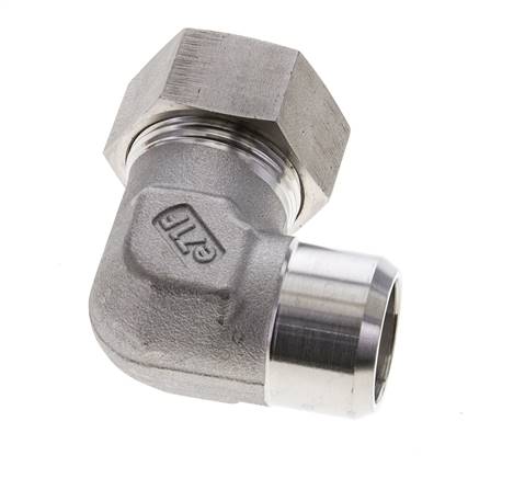 Accesorio de corte en codo de acero inoxidable de 28L y 32mm con extremo para soldar 160 bar ISO 8434-1