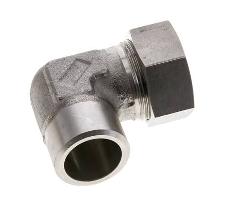 Accesorio de corte en codo de acero inoxidable de 35L y 40mm con extremo para soldar 160 bar ISO 8434-1