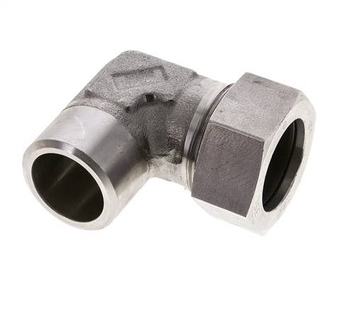 Accesorio de corte en codo de acero inoxidable de 35L y 40mm con extremo para soldar 160 bar ISO 8434-1