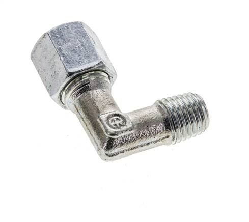6S & M12x1.5 (con) Accesorio de corte acodado de acero zincado con rosca macho 630 bar ISO 8434-1