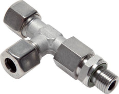 Accesorio de corte en T de acero inoxidable 14S y M20x1,5 con rosca macho 630 bar ajustable ISO 8434-1