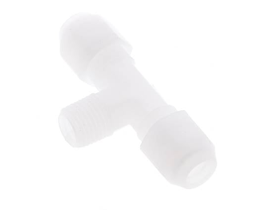 6x8 Mm&R1/4'' PP Tee En Forma De T Con Rosca Macho 10Bar/145Psi [2 Piezas]