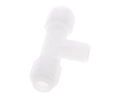 6x8 Mm&R1/4'' PP Tee En Forma De T Con Rosca Macho 10Bar/145Psi [2 Piezas]