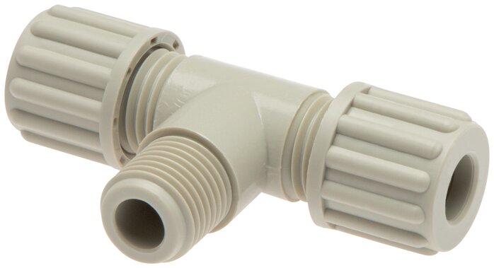 Accesorio de compresión en T de 6x4mm y G1/8'' PA con rosca macho 10 bar [2 piezas]