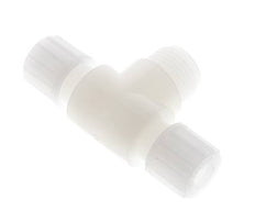 Racor de compresión en T de PVDF 10x8 mm y G1/2'' con rosca macho 10 bar