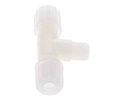 Accesorio de compresión en T de PVDF 8x6 mm y G1/4'' con rosca macho 10 bar