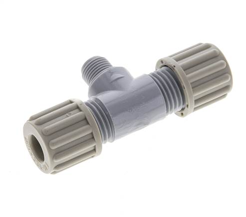 Accesorio de compresión en T de PA de 8x6mm y G1/8'' con rosca macho 10 bar [2 piezas]