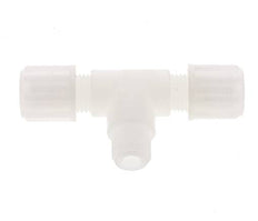 Racor de compresión en T de PVDF de 6x4 mm y G1/8'' con rosca macho 10 bar