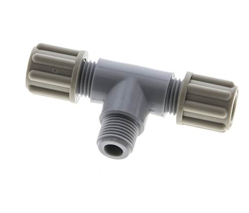 Accesorio de compresión en T de 6x4mm y G1/8'' PA con rosca macho 10 bar [2 piezas]