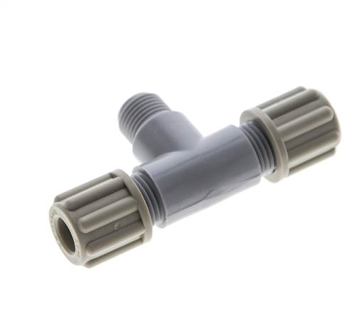 Accesorio de compresión en T de 6x4mm y G1/8'' PA con rosca macho 10 bar [2 piezas]