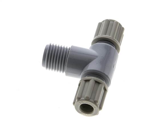 Accesorio de compresión en T de 6x4mm y G1/4'' PA con rosca macho 10 bar [2 piezas]