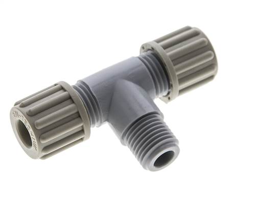 Accesorio de compresión en T de PA de 8x6mm y G1/4'' con rosca macho 10 bar [2 piezas]
