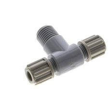 Accesorio de compresión en T de 6x4mm y G1/4'' PA con rosca macho 10 bar [2 piezas]