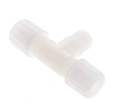 Accesorio de compresión en T de PVDF 8x6 mm y G1/4'' con rosca macho 10 bar