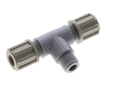 Accesorio de compresión en T de 6x4mm y G1/8'' PA con rosca macho 10 bar [2 piezas]