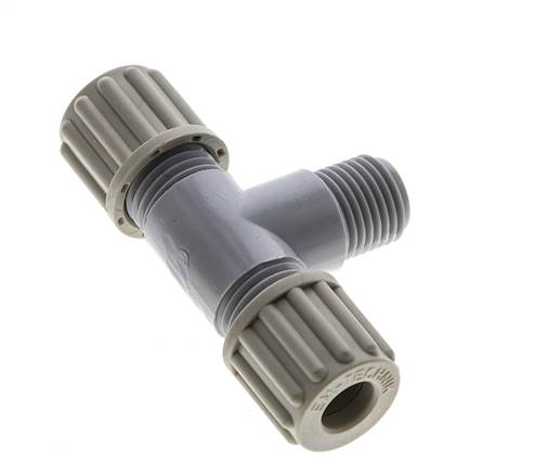 Accesorio de compresión en T de PA de 8x6mm y G1/4'' con rosca macho 10 bar [2 piezas]