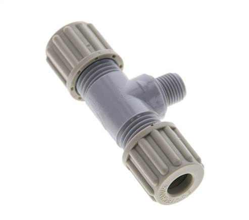 Accesorio de compresión en T de PA de 8x6mm y G1/8'' con rosca macho 10 bar [2 piezas]