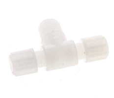 Racor de compresión en T de 6x4 mm y G1/4'' de PVDF con rosca macho 10 bar