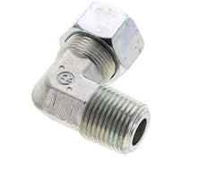 1/2'' NPT Macho x 15L Acero zincado Codo de 90 grados Anillo de corte 315 Bar DIN 2353