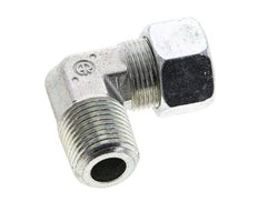1/2'' NPT Macho x 15L Acero zincado Codo de 90 grados Anillo de corte 315 Bar DIN 2353