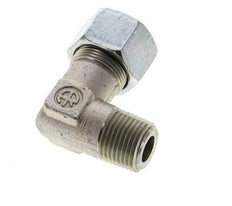 1/2'' NPT Macho x 16S Codo de acero galvanizado de 90 grados Anillo de corte 400 Bar DIN 2353