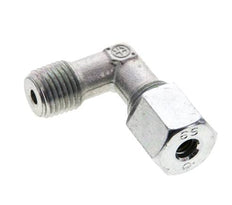 1/4'' NPT Macho x 6S Codo de acero galvanizado de 90 grados Anillo de corte 630 Barra DIN 2353