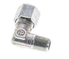 1/8'' NPT Macho x 8LL Codo de acero galvanizado de 90 grados Anillo de corte 100 Bar DIN 2353