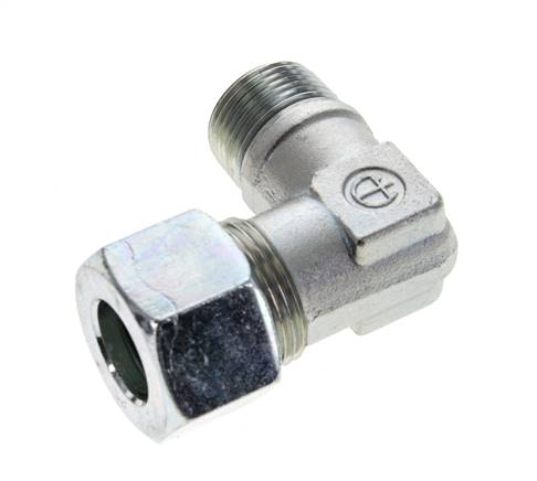 3/4'' NPT Macho x 20S Codo de acero galvanizado de 90 grados Anillo de corte 400 Bar DIN 2353