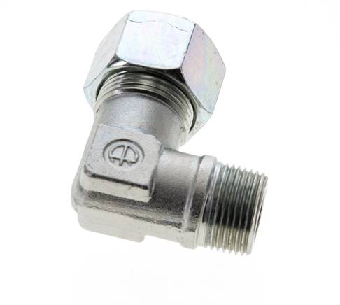 3/4'' NPT Macho x 20S Codo de acero galvanizado de 90 grados Anillo de corte 400 Bar DIN 2353