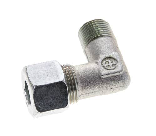 3/8'' NPT Macho x 12S Codo de acero galvanizado de 90 grados Anillo de corte 630 Bar DIN 2353