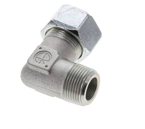 1'' NPT Macho x 25S Codo de acero galvanizado de 90 grados Anillo de corte 400 Bar DIN 2353