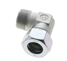 1 1/4'' NPT Macho x 30S Codo de acero galvanizado de 90 grados Anillo de corte 400 Bar DIN 2353