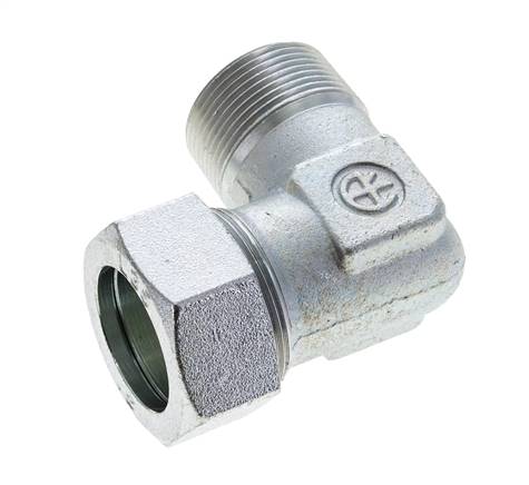 1 1/4'' NPT Macho x 35L Codo de acero galvanizado de 90 grados Anillo de corte 160 Bar DIN 2353