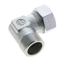1 1/4'' NPT Macho x 35L Codo de acero galvanizado de 90 grados Anillo de corte 160 Bar DIN 2353