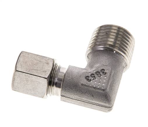 1/2'' NPT Macho x 8S Acero inoxidable Codo de 90 grados Anillo de corte 630 Barra DIN 2353