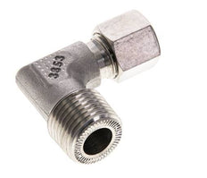 1/2'' NPT Macho x 8S Acero inoxidable Codo de 90 grados Anillo de corte 630 Barra DIN 2353